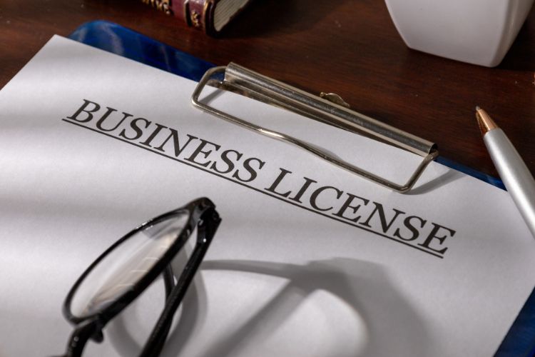 Business license document, highlighting compliance for business expansion and regulatory requirements.