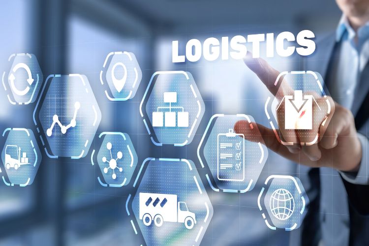 A visual representation of logistics as a key business concept, highlighting its importance in supply chain management.