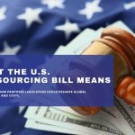 Visual representation of the US outsourcing bill's effects on the expansion of business compliance regulations.
