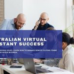 A professional team brainstorming in an office to achieve Australian virtual assistant success.
