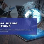 Digital globe hologram representing global hiring solutions and EOR services in the Philippines.