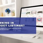 Ecommerce website displaying product listings on desktop computer for online store management