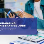 Person using digital technology illustrating AI in administrative work.