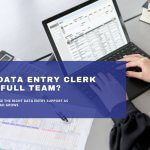 Data entry clerk working on business spreadsheets