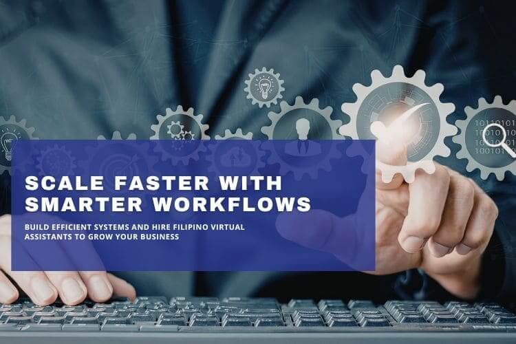 Digital workflow automation concept with gears and technology interface for business efficiency