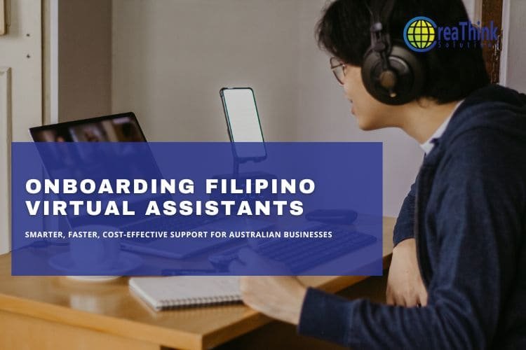 Man wearing headset onboarding as virtual assistant