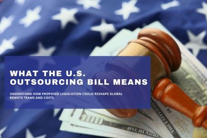Visual representation of the US outsourcing bill's effects on the expansion of business compliance regulations.