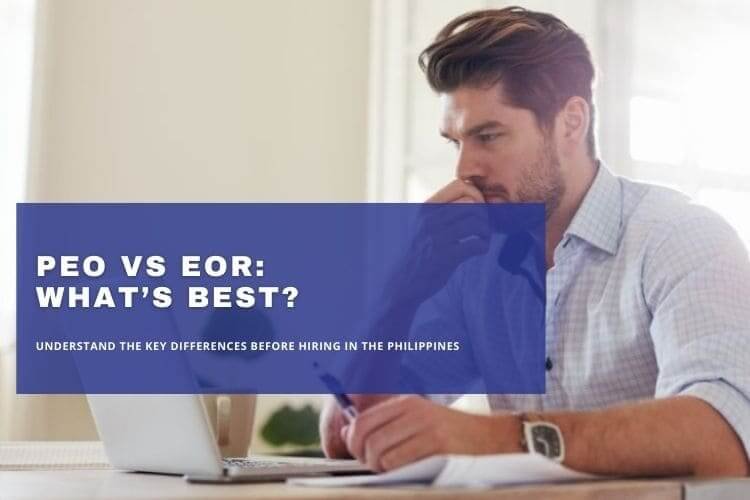 Business professional comparing PEO vs EOR hiring solutions