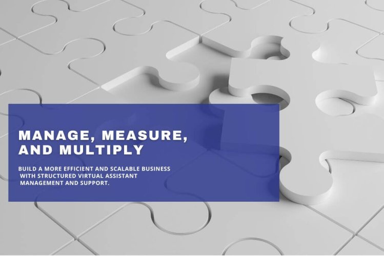 Puzzle pieces representing structured virtual assistant management and support.
